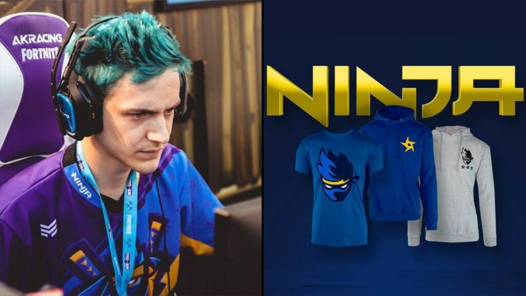 Fortnite player Ninja has a huge followers in social media and has his own merchandise and clothing line. Source: Dexerto