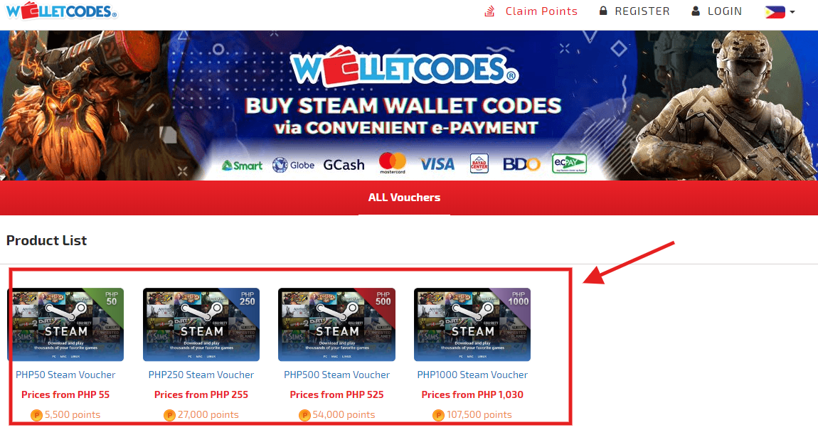 can you buy steam wallet codes with walmart gift cards online