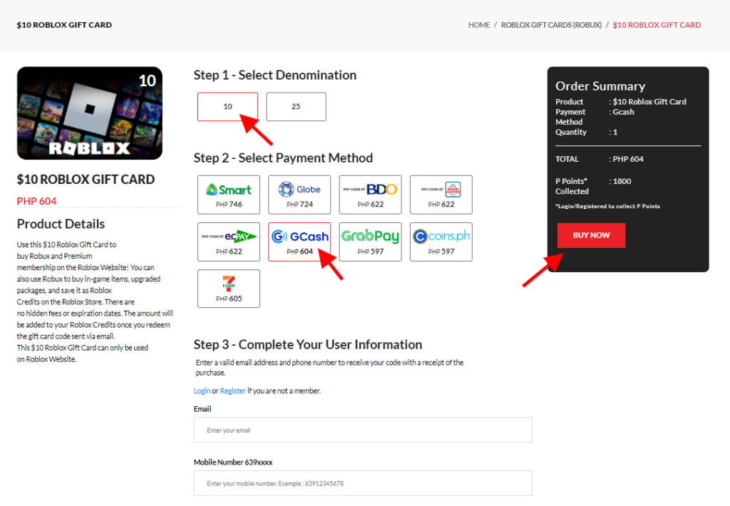 How to Buy Robux Using GCash | Wallet Codes Blog