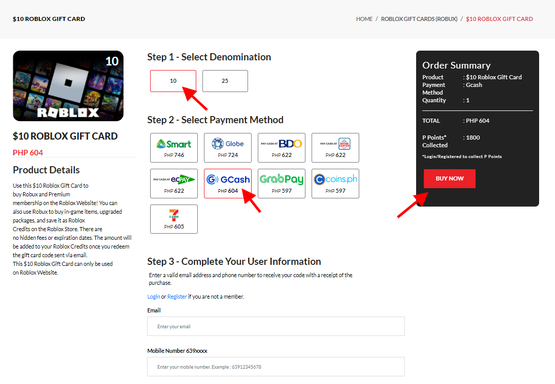 How To Buy Robux Using Gcash Wallet Codes Blog - how to redeem a robux card on phone