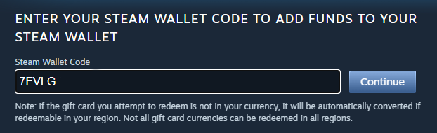 steam wallet code
